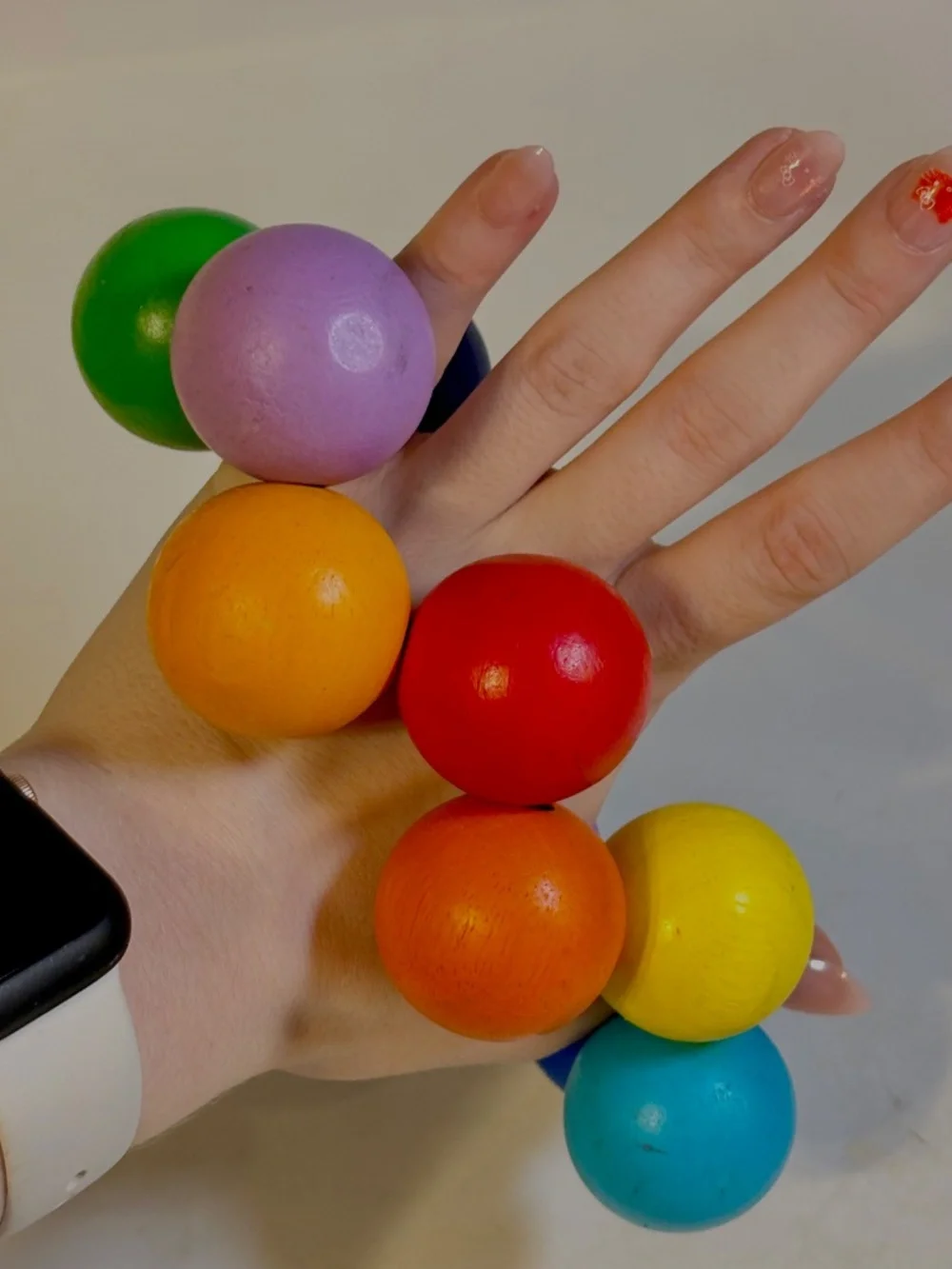 Manhattan Toy Wood Bead Elastic Fidget Rainbow Development Montessori Sensory